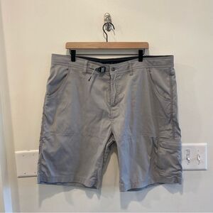 Prana Stretch Zion shorts men’s 40W 10 inch inseam gray hiking cargo pocket